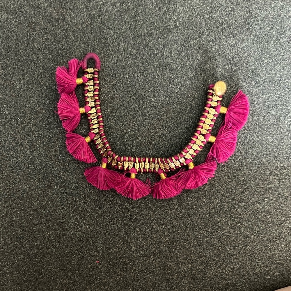 Handmade Pink Tassel Bracelet